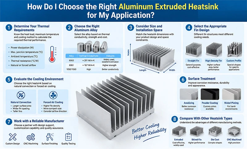 How do I choose the right aluminum extruded heatsink for my application?