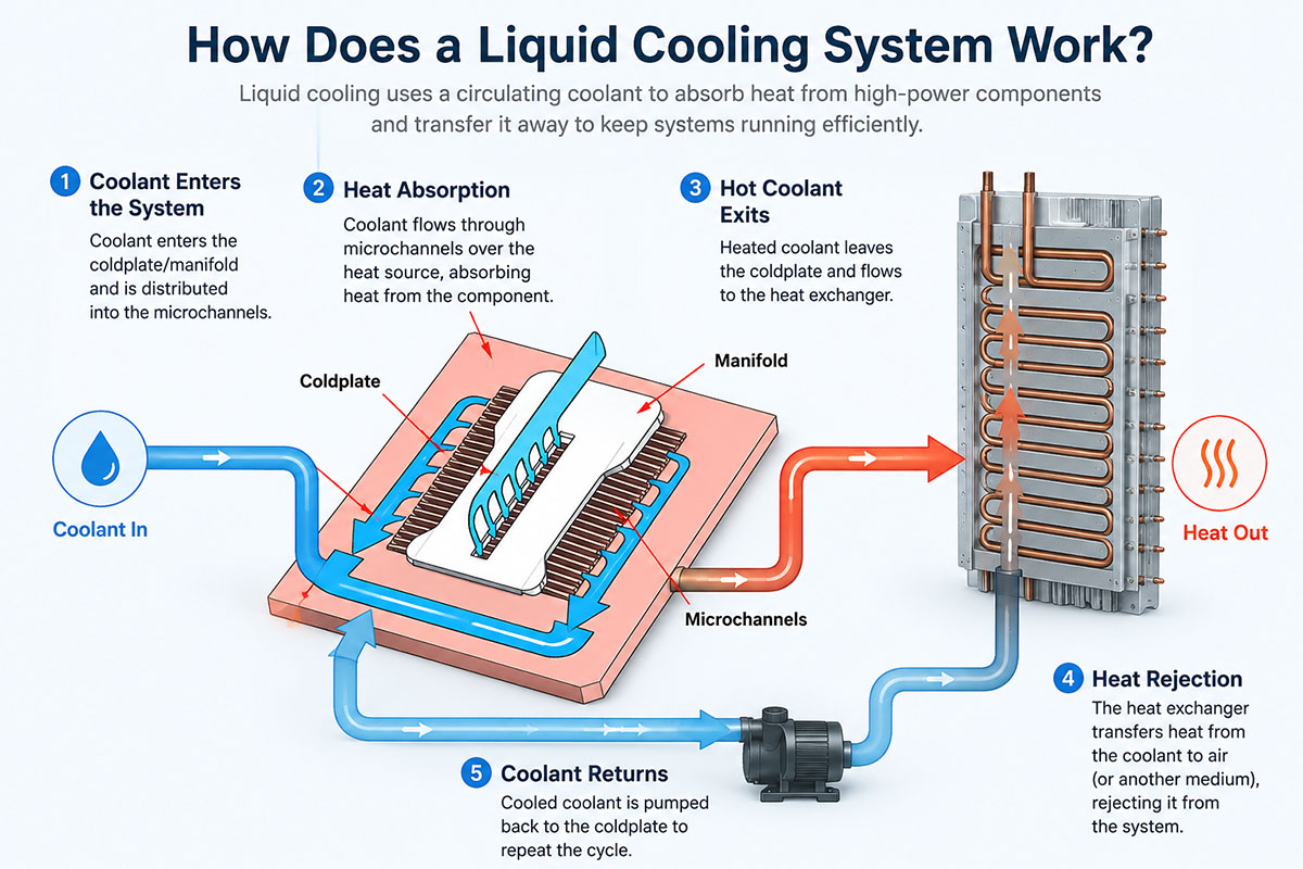 How does a liquid cooling system work?