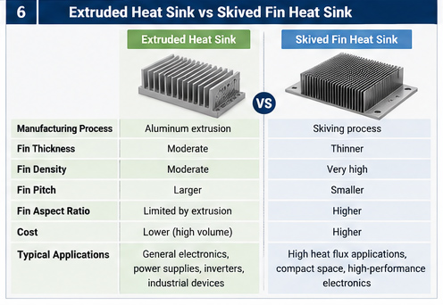 Extruded Heat Sink vs Skived Fin Heat Sink