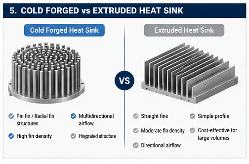 Cold Forged Heat Sink vs Extruded Heat Sink