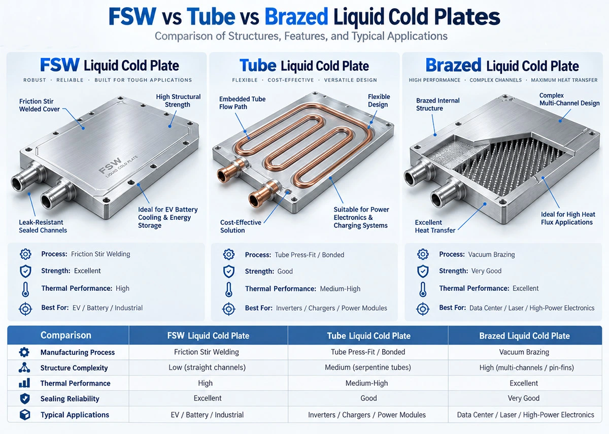 FSW vs Tube vs Brazed Liquid Cold Plates FSW vs Tube vs Brazed Liquid Cold Plates